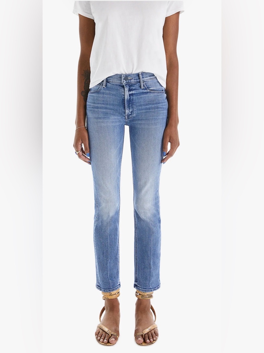 MOTHER The Mid Rise Dazzler Ankle Jeans Riding The Cliffside size 29